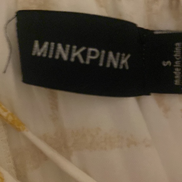 MINKPINK Paradise Strappy Off Shoulder Flutter Sleeve Leaf Print Romper Small - Picture 8 of 8